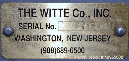 Used Witte Screener, 304 Stainless Steel. 9-1/2" Wide x 72" long, 2 screening sections, (1) overs section, 3 total separation. Driven by 1hp, 3/60/230/460 volt, 1720 rpm XP motor. Includes a model C2...