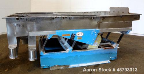 Used Witte 2 Deck Classifier, 304 Stainless Steel. Approximately 61" x 108" long, dual screening sections with removable screens having approximately 1/4" openings, approximate 66" long. Missing belt...