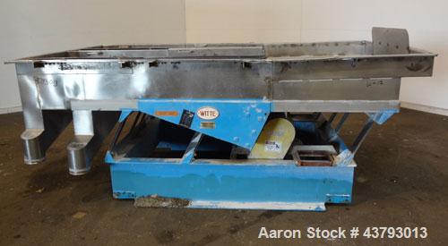 Used Witte 2 Deck Classifier, 304 Stainless Steel. Approximately 61" x 108" long, dual screening sections with removable screens having approximately 1/4" openings, approximate 66" long. Missing belt...