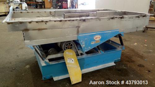 Used Witte 2 Deck Classifier, 304 Stainless Steel. Approximately 61" x 108" long, dual screening sections with removable screens having approximately 1/4" openings, approximate 66" long. Missing belt...
