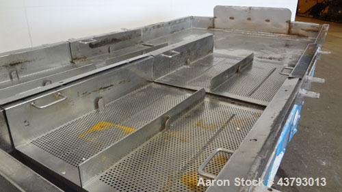 Used Witte 2 Deck Classifier, 304 Stainless Steel. Approximately 61" x 108" long, dual screening sections with removable screens having approximately 1/4" openings, approximate 66" long. Missing belt...