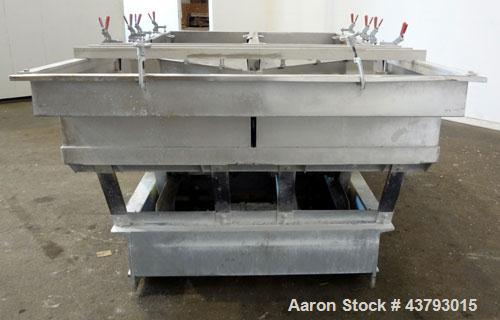 Used Witte 2 Deck Classifier, 304 Stainless Steel. Approximately 61” x 108” long, dual screening sections with removable screens, approximate 66" long. Includes a motor and dual vibrator. Mounted on ...
