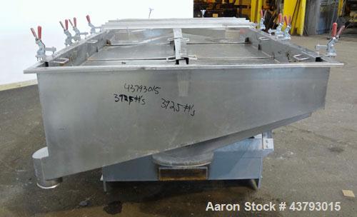 Used Witte 2 Deck Classifier, 304 Stainless Steel. Approximately 61” x 108” long, dual screening sections with removable screens, approximate 66" long. Includes a motor and dual vibrator. Mounted on ...