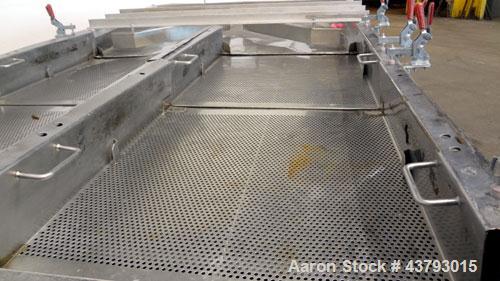 Used Witte 2 Deck Classifier, 304 Stainless Steel. Approximately 61” x 108” long, dual screening sections with removable screens, approximate 66" long. Includes a motor and dual vibrator. Mounted on ...