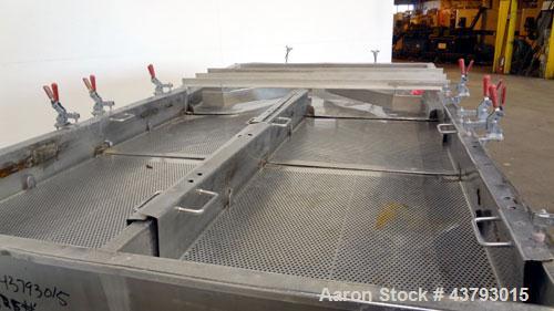 Used Witte 2 Deck Classifier, 304 Stainless Steel. Approximately 61” x 108” long, dual screening sections with removable screens, approximate 66" long. Includes a motor and dual vibrator. Mounted on ...