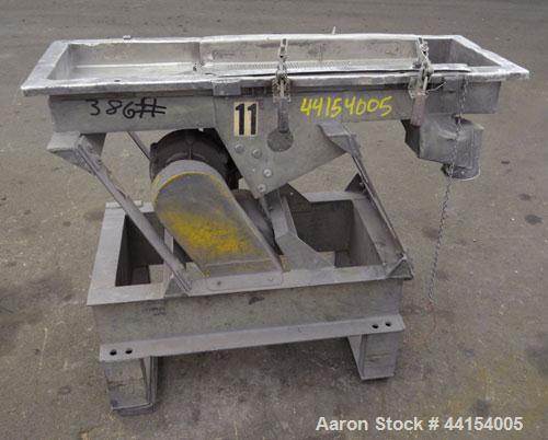 Used Witte Screener, 304 Stainless Steel. 12" Wide x 41" long. 2 Separation with an approximate 20" long perforated section. Driven by an approximate 1/4hp motor. Mounted on a carbon steel frame.