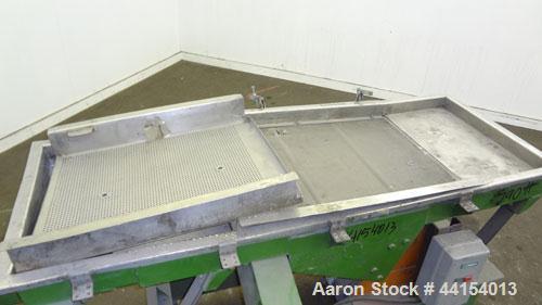 Used Witte Screener, 304 Stainless Steel. 22” Wide x 64” long. 3 Separation with (2) perforated sections. Driven by a 1/2hp, 3/60/208-230/460 volt, 1725 rpm motor with a size C3 vibrator. Mounted on ...