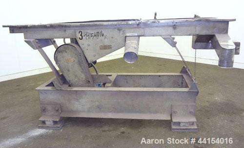 Used Witte Screener, 304 Stainless Steel. 10” Wide x 73” long. 3 Separation with (2) perforated sections. Driven by a 1hp, 3/60/208-230/460 volt, 1710 rpm motor with a size C2 vibrator. Mounted on a ...