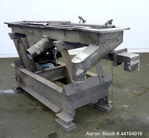 Used Witte Screener, 304 Stainless Steel. 10” Wide x 73” long. 3 Separation with (2) perforated sections. Driven by a 1hp, 3/60/208-230/460 volt, 1710 rpm motor with a size C2 vibrator. Mounted on a ...