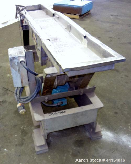 Used Witte Screener, 304 Stainless Steel. 10” Wide x 73” long. 3 Separation with (2) perforated sections. Driven by a 1hp, 3/60/208-230/460 volt, 1710 rpm motor with a size C2 vibrator. Mounted on a ...