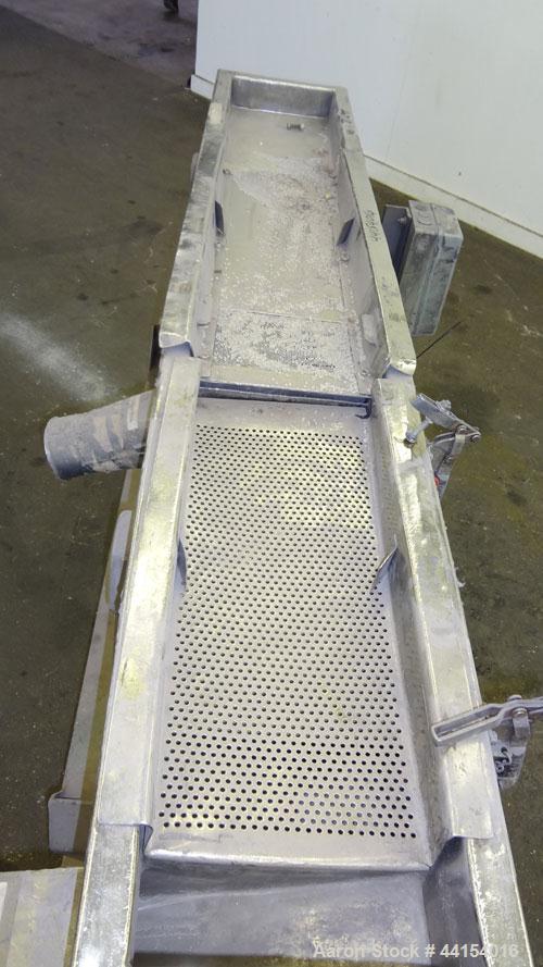 Used- Witte Screener, 304 Stainless Steel. 10” Wide x 73” long. 3 Separation with (2) perforated sections. Driven by a 1hp, ...