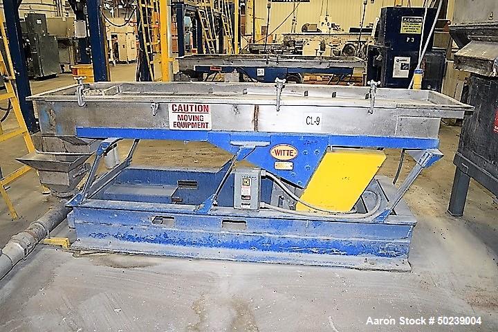 Used Witte Rectangular Classifier, Stainless Steel. 24" Wide x 96" long screen, 2 deck design for fines & overs. Serial#5220-2.