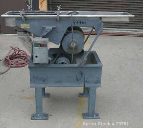 USED: Witte screen, stainless steel. 10" wide x 55" long, 2 separation (no screens). Screener driven by 1 hp, 3/60/230/460 volt, 1720 rpm motor. Mounted on a carbon steel frame.
