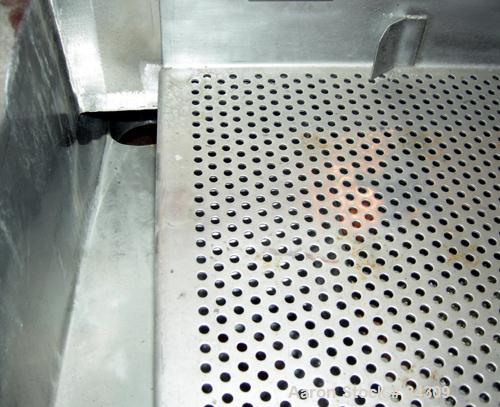 USED: Witte screener, 304 stainless steel, single deck, 2 separation. 16" wide x approximately 72" long, 1/4" diameter holes to 1/8" diameter holes. 4-3/4" top inlet, 4" bottom outlet. Driven by a 1 ...