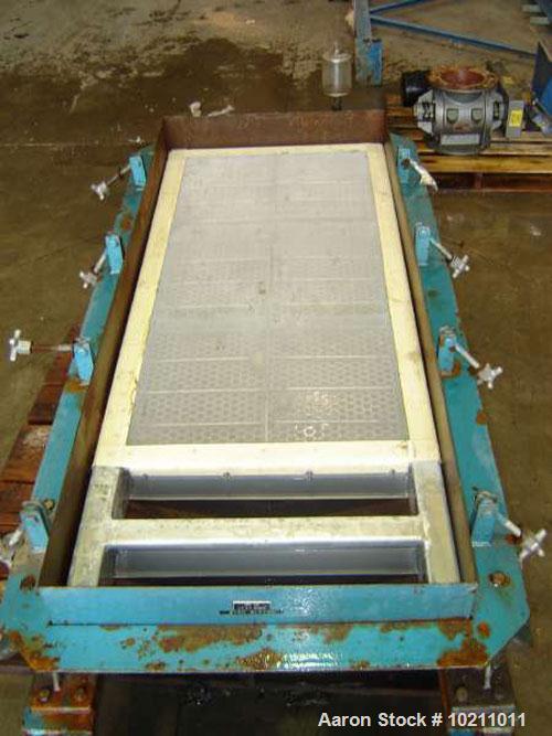 Used-Two Deck Young Screener, 24" x 48", size #20B. Screener is a two deck with carbon steel pan, nominal size 24" x 60". To...