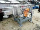 Used Carrier Classifying Screen, Model FTD2418S-6.6, Stainless Steel. Approximate 24” x 50” screen area, 2 deck classification. (2) 0.9 Amp, 460 volt motors, AC input. Includes (4) air cylinders to l...