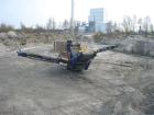 Used Fintec 640 3-way heavy duty scalping screen, mobile, with steel apron feeder, screen box 3650 x 1500 mm (12' x 5'), top deck with tines 100 mm (4