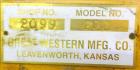 Used Great Western Tru-Balance Sifter, Model 211