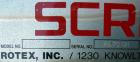 Used Resin Screening Tower Consisting Of: (1) Rotex screener, model 111PSSS-SS, single deck, 2 separation, 304 stainless steel.20'' x 37'' screen, 5.1 square feet area, ball cleaning deck. Driven by ...