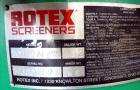Used Rotex Screener, Model 202PS AL/SS.