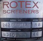 Used Rotex Screener, Model 242-SAN.AL.SS, 304 Stainless Steel, Aluminum Screens. 24 1/2