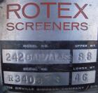 Used Rotex Screener, Model 242-SAN.AL.SS. 304 Stainless steel, aluminum screens. 24 1/2