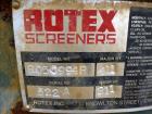 Used Rotex Screener, Model 522A, Carbon Steel.