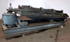 Used Rotex Screener, Model 802A, Carbon Steel. 40” Wide x 84” long double deck, 3 separation. 23.3 Square feet screen area, 3” screen motion. Clamp down top cover, (3) bottom outlets. Driven by a 5 h...