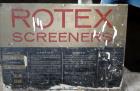 Used Rotex Screener, Model 82-SAN-AL/SS, 304 Stainless Steel.
