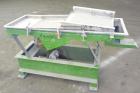Used Witte Screener, 304 Stainless Steel. 22” Wide x 64” long. 3 Separation with (2) perforated sections. Driven by a 1/2hp, 3/60/208-230/460 volt, 1725 rpm motor with a size C3 vibrator. Mounted on ...