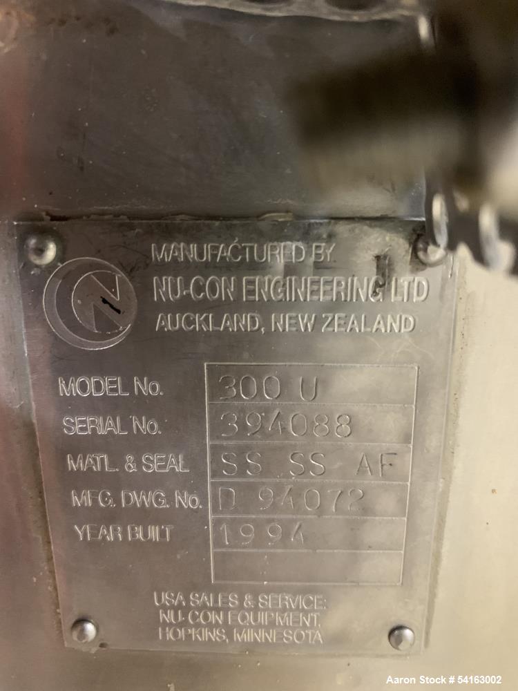 Used Nucon Stainless Steel Centrifugal Rotary Sifter, Model 300U.