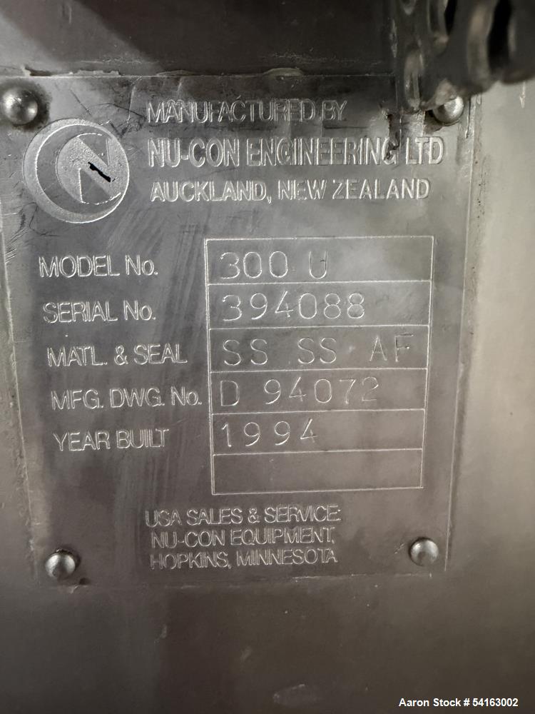 Used Nu-Con Engineering Stainless Steel Centrifugal Rotary Sifter – Model 300U