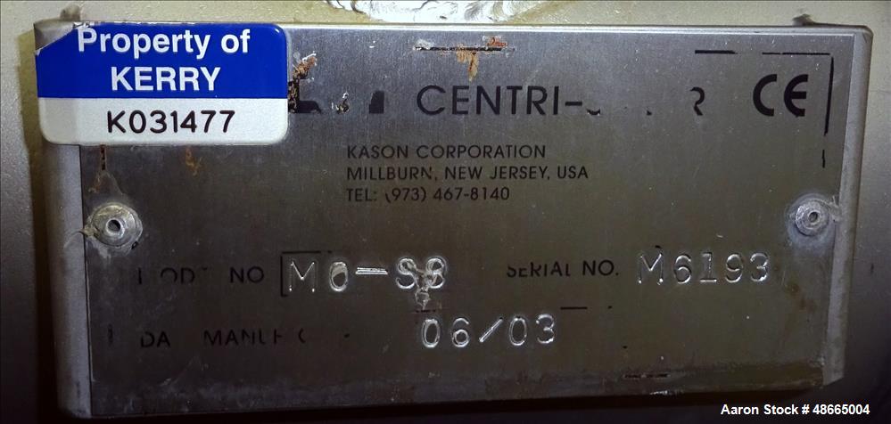 Used Kason Centri-Sifter, Model MO-SS.