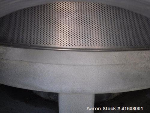 Used Bird Centriscreen, model 18, 316 stainless steel. Approximately 75 hp motor, belt driven