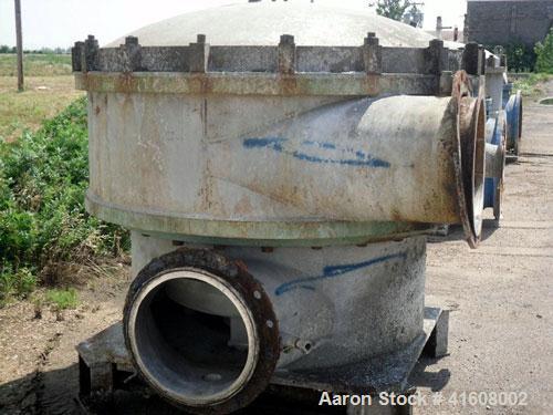 Used Bird Centriscreen, model 18, 316 stainless steel. Approximately 75 hp motor, belt driven