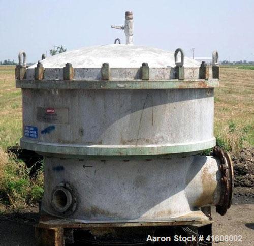 Used Bird Centriscreen, model 18, 316 stainless steel. Approximately 75 hp motor, belt driven