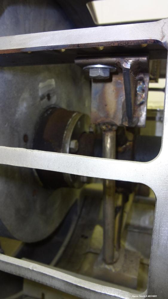 Used Buhler Vibro-Sifter, Model MKVA-56/12K.  Capacity 2000 kg/hr depending on product.  Approximately 22” diameter x 48” long 316 stainless steel vibrating sieve cage, no sieve.  (1) Carbon steel sh...