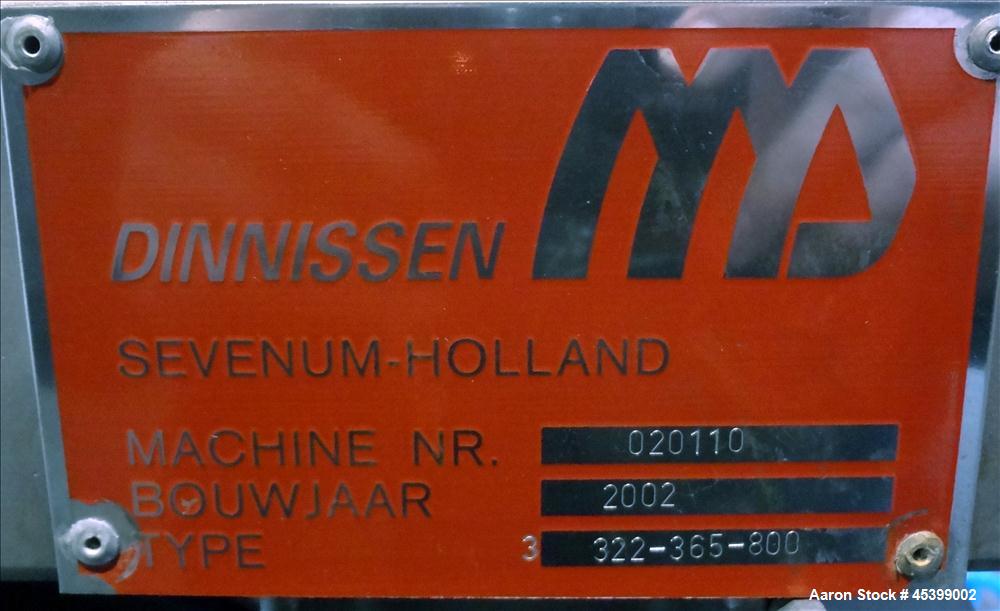 Used Stainless Steel Dinnissen Rotary Sifter, Model 322-365-800