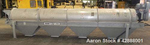 Unused- EBM Manufacturing Gentle Roll Single Drum Cleaner/Sifter, Model 24-4-HB-G-FS, the outside is Aluminum and the inside is CARBON STEEL. Approximately 24" diameter x 247" long. (4) Screen sectio...