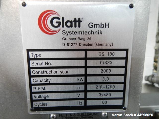Used Stainless Steel Glatt Quick Sieve Mill, Model GS 180