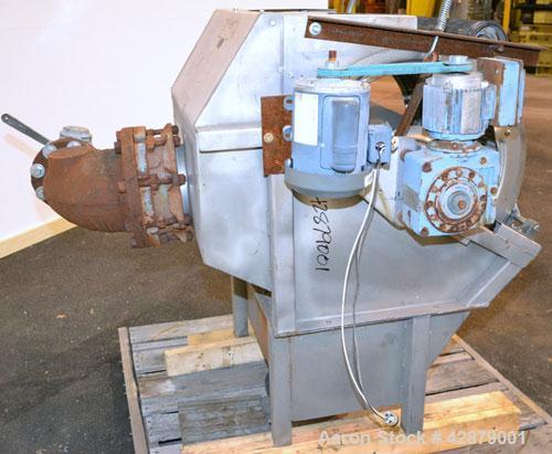 Used Hycor Rotostrainer Automatic Wedgewire Screen, Model RSA2524-1, Type 2524-1 X .020, 304 Stainless Steel. 25" Diameter x 24" wide rotary wedgewire screen. Manual knife doctor blade, internal drum...