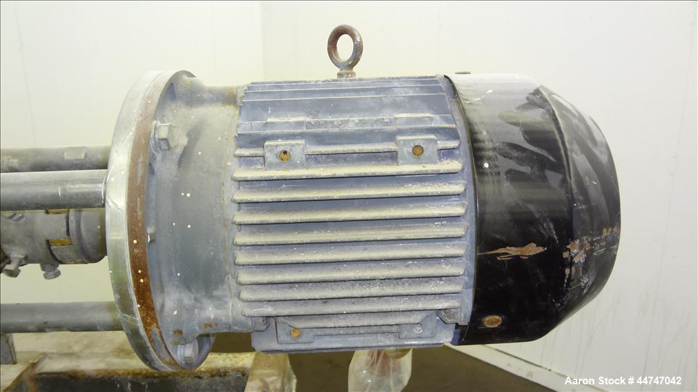 Used KEK Gardner Centrifugal Rotary Sifter, 304 Stainless Steel. Approximate 10" diameter x 21" long sifting area, missing screen, (4) helical blades. Side access door, 6-1/2" top feed, horizontal fe...