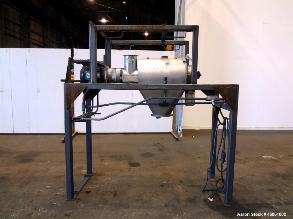 Used Kason Centri-Sifter, Model MO-SS, Carbon steel housing. Approximate 10" Diameter x 24" long 304 stainless steel rotor. Side access doors, 6.5" diameter top inlet with a screw feeder, 10" diamete...