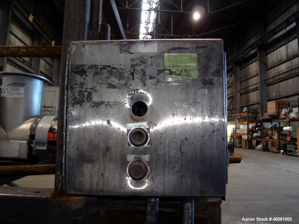 Used Kason Centri-Sifter, Model MO-SS, Carbon steel housing. Approximate 10" Diameter x 24" long 304 stainless steel rotor. Side access doors, 6.5" diameter top inlet with a screw feeder, 10" diamete...