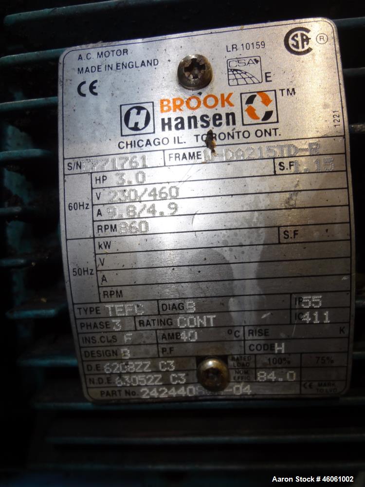 Used Kason Centri-Sifter, Model MO-SS, Carbon steel housing. Approximate 10" Diameter x 24" long 304 stainless steel rotor. Side access doors, 6.5" diameter top inlet with a screw feeder, 10" diamete...