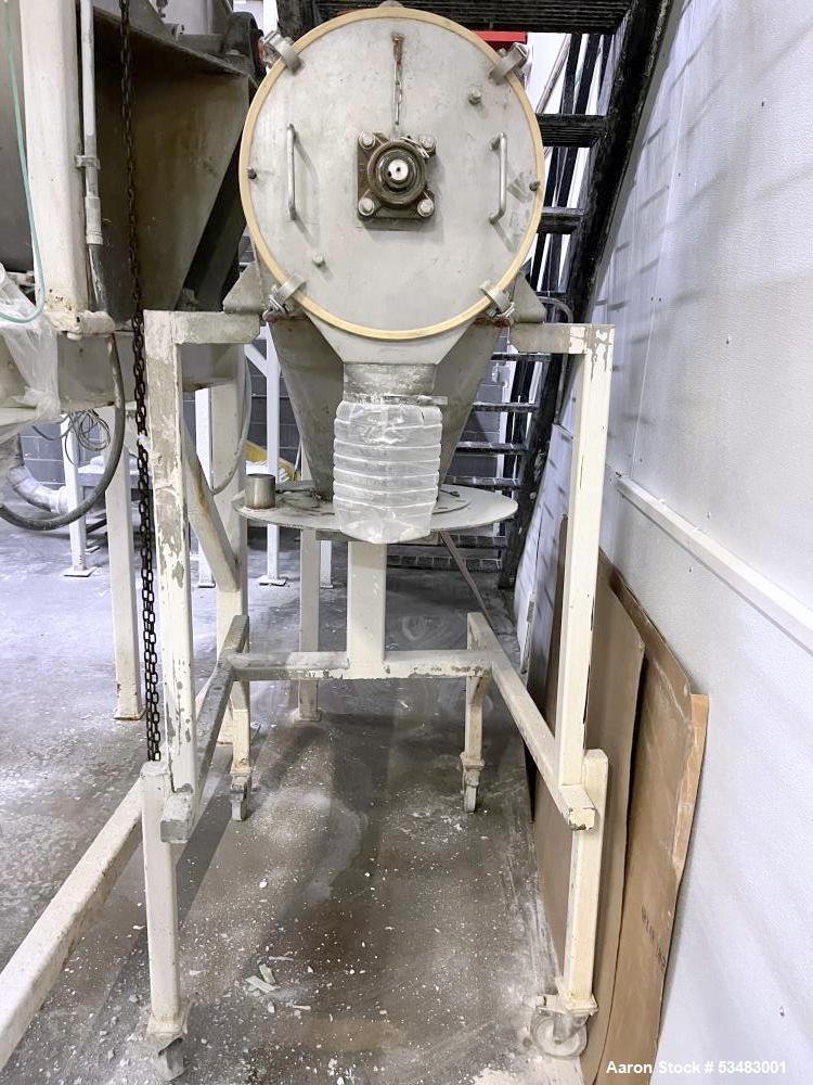 Used Kason Centri-Sifter / Screener, Model MO-SS, Stainless Steel. Approximately 10" diameter x 24" long (4) blade rotor. 6" top opening with screw infeed. Driven by a 3 hp, 3/60/230/460 volt, 870 rp...