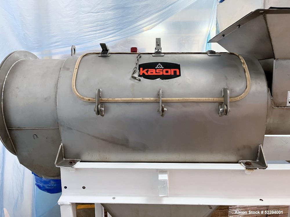 Used Kason Rotary "Centri-Sifter" Model Y0-SS. Serial number X5832. Openings: approximate 20" infeed, 8" and 10" discharge.