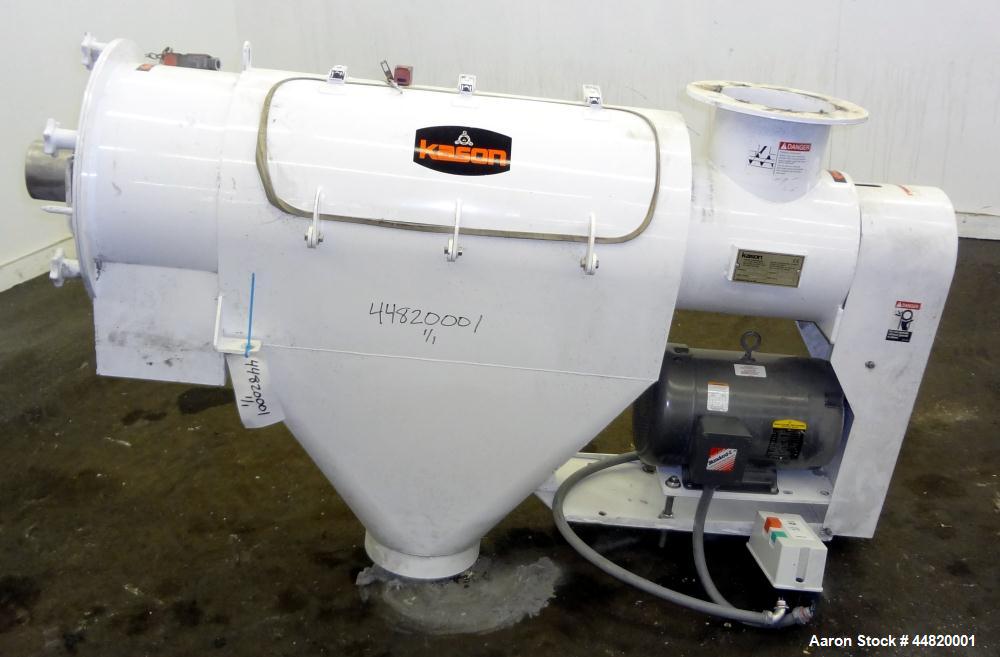 Used Kason Centri-Sifter, Model Y0B-CS. Carbon steel housing.  Approximately 10" diameter x 30" long 316 stainless steel wedge wire screen, 304 stainless steel rotor with (4) helical blades.  (1) Sid...