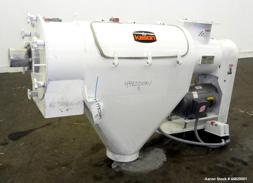 Used Kason Centri-Sifter, Model Y0B-CS. Carbon steel housing.  Approximately 10" diameter x 30" long 316 stainless steel wedge wire screen, 304 stainless steel rotor with (4) helical blades.  (1) Sid...