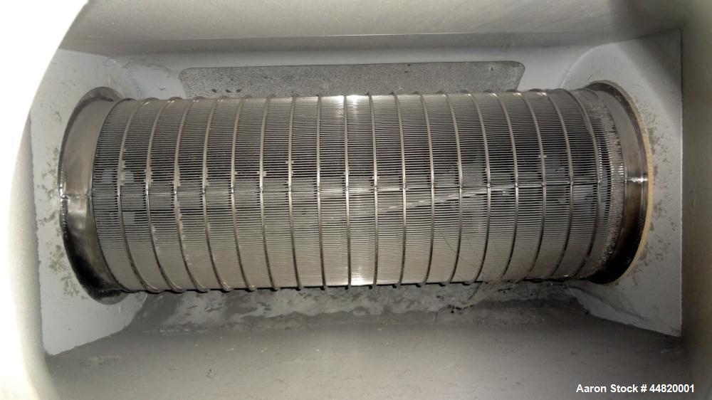 Used Kason Centri-Sifter, Model Y0B-CS. Carbon steel housing.  Approximately 10" diameter x 30" long 316 stainless steel wedge wire screen, 304 stainless steel rotor with (4) helical blades.  (1) Sid...